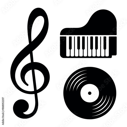 Music symbols representing melody and sound Vector