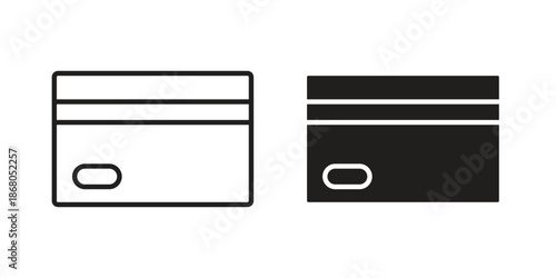 Credit card icons. Line Art Style Design Isolated On White