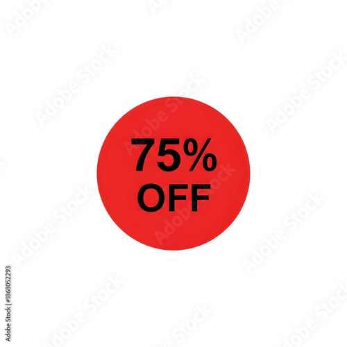 Red Seventy Five Percent Off Sale Discount Tag Black Background