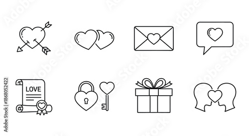 Symbolic representations of love and affection illustration