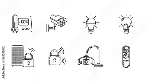 Smart home automation devices illustration