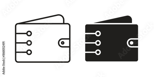 Cryptocurrency wallet icons. Line Art Style Design Isolated On White