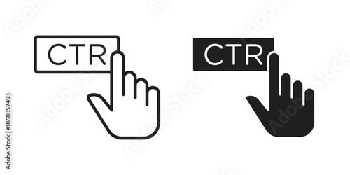 CTR icons. Line Art Style Design Isolated On White