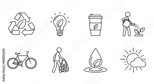 Sustainable living and eco-friendly practices illustration