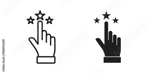 Customer feedback icons. Line Art Style Design Isolated On White