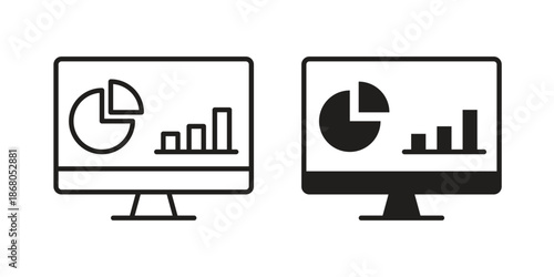 Dashboard icons. Line Art Style Design Isolated On White