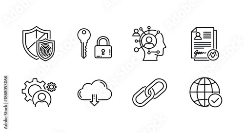 Essential elements of cybersecurity illustration