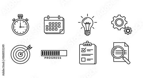 Tools for productivity and planning illustration