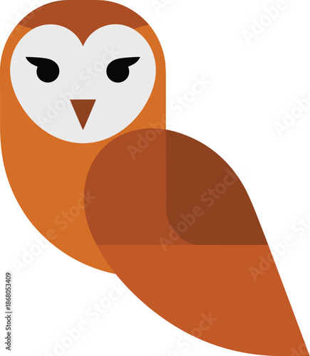 Minimalist owl illustration graphic vector icon cute bird nocturnal animal mascot character design for logo branding avian wildlife nature conservation education materials children's book art print po