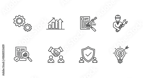 Business and innovation icons illustration