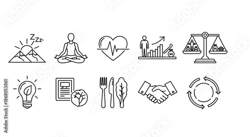 Holistic wellness and balance concept illustration