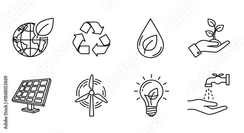 Sustainable energy and environmental conservation illustration