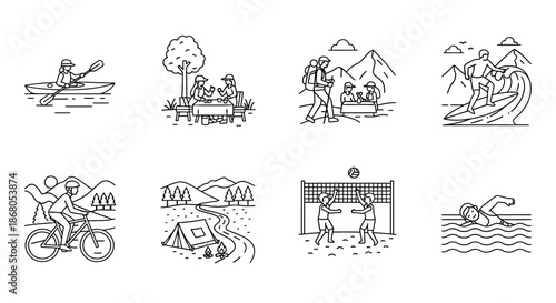 Outdoor activities and adventures illustration