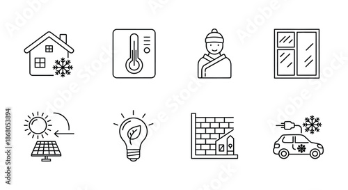 Energy efficiency and sustainable living illustration