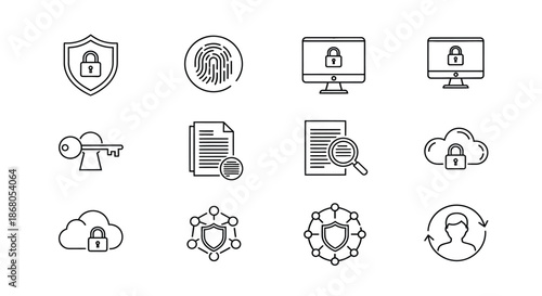 Illustrations of various security measures illustration