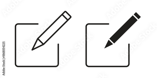 Edit icons. Line Art Style Design Isolated On White