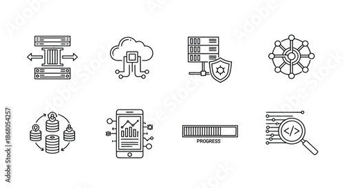 Cloud computing and data security illustration