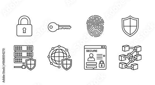 Illustrations of various security measures illustration