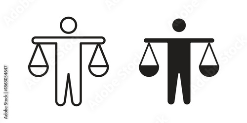 Ethics icons. Line Art Style Design Isolated On White