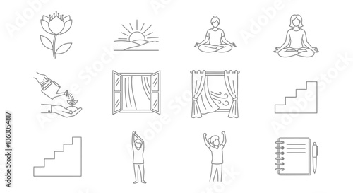 Illustrations of personal growth and well-being illustration