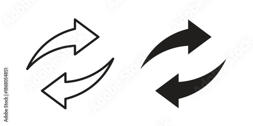 Exchange icons. Line Art Style Design Isolated On White