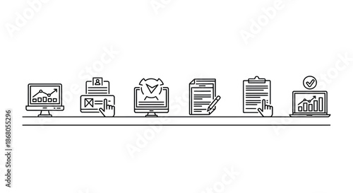 Digital document workflow process illustration