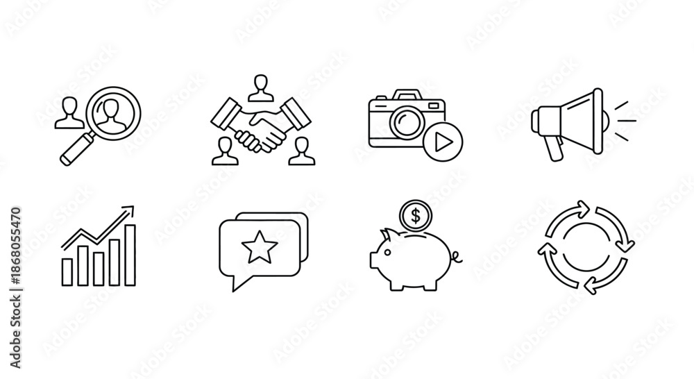Fototapeta premium Business concept icons illustration