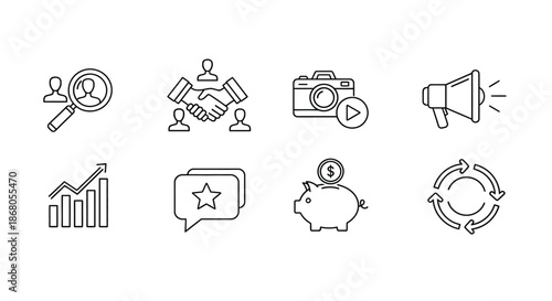 Business concept icons illustration