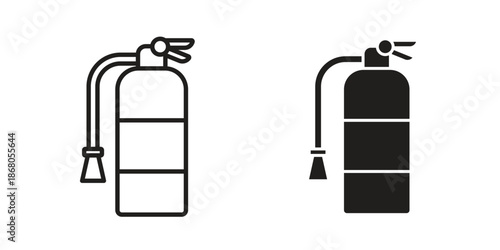 Fire extinguisher icons. Line Art Style Design Isolated On White