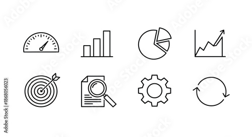Business analytics and performance metrics illustration