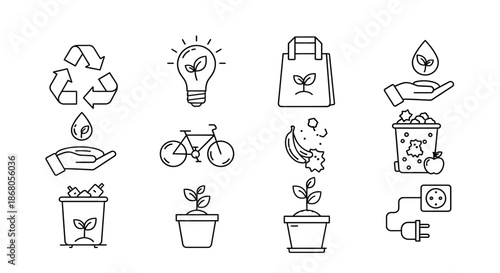 Sustainable living and eco-friendly practices illustration