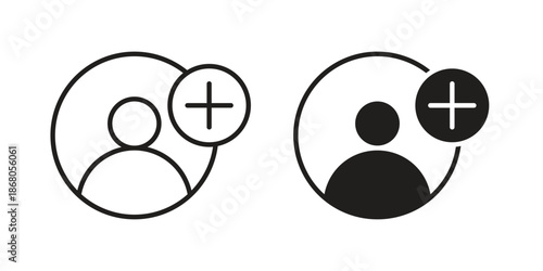 Follower icons. Line Art Style Design Isolated On White
