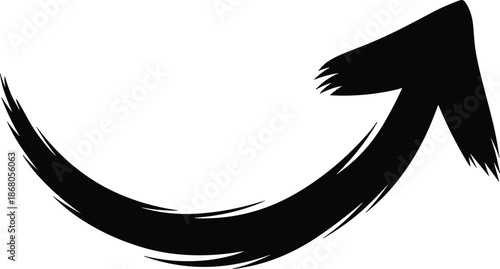 Hand drawn black arrow pointing up direction vector illustration for navigation guidance concept on white background artistic design element way forward sign symbol for presentations advertisement inf