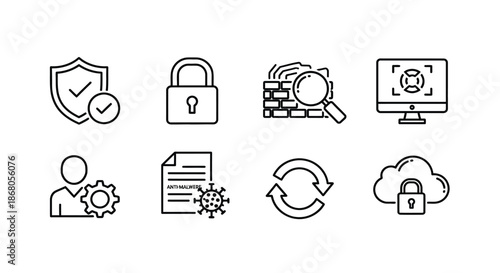 Essential elements of cybersecurity illustration