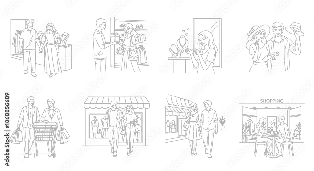 Obraz premium Illustrations of daily life activities illustration