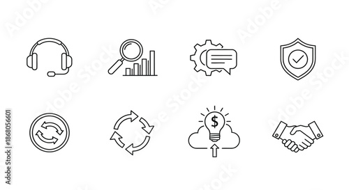 Business and technology icons illustration