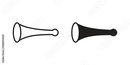 Vuvuzela icon doodle set. editable outline stroke vector eps