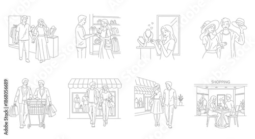 Illustrations of daily life activities illustration