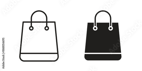 Gift bag icons. Line Art Style Design Isolated On White