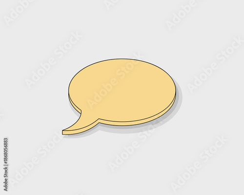 Blank speech bubble graphic element for communication design in modern style beige dialog balloon shape for social media marketing message or corporate presentation interface web design and technology