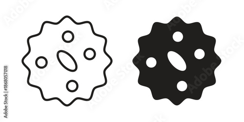 White blood cell icon doodle set. editable outline stroke vector eps