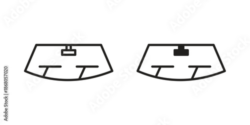 Windscreen icon doodle set. editable outline stroke vector eps