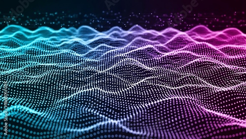 Vibrant digital waveform technology background.