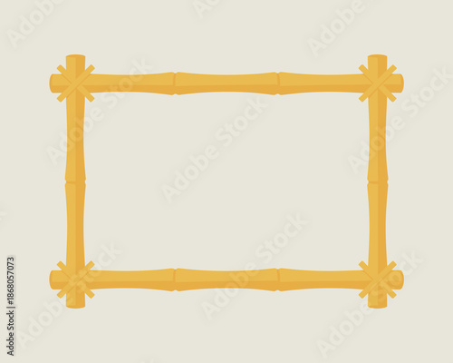 Bamboo frame border decoration with natural yellow tones bamboo stick construction for graphic design projects and creative presentations asian zen style decorative element for website banners and nat