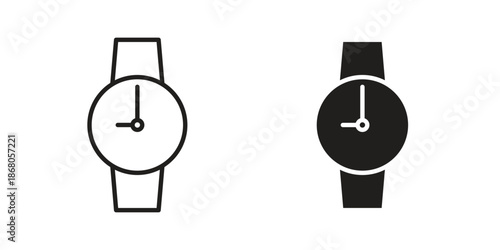 Wristwatch icon doodle set. editable outline stroke vector eps