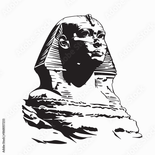 Great Sphinx Of Giza Stock design image Illustration on white background