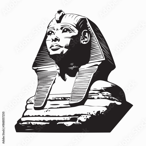 Great Sphinx Of Giza Stock design image Illustration on white background