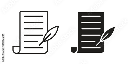 History icons. Line Art Style Design Isolated On White