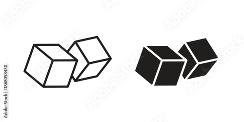 Ice icons. Line Art Style Design Isolated On White
