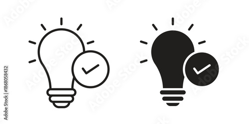 Idea icons. Line Art Style Design Isolated On White